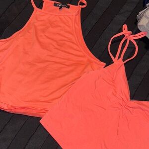 YMI Coral Crop Tops Set